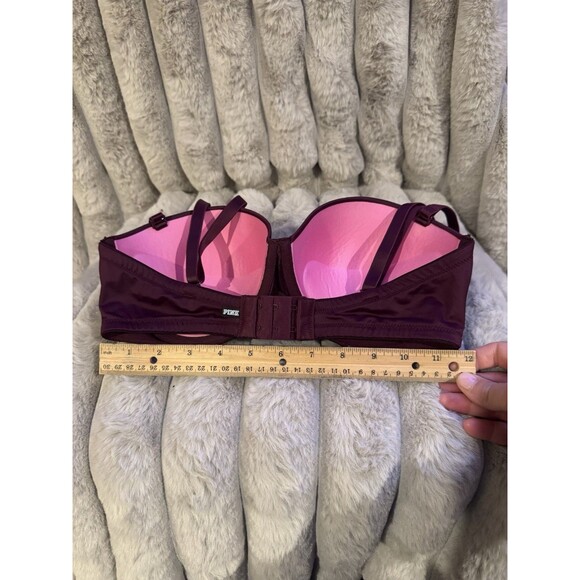 Victoria's Secret PINK Bra Women's 34D Red Burgundy Multiway Push Up Hook Eye - Picture 7 of 8